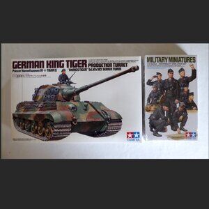 TAMIYA JAPAN WWII GERMAN KING TIGER TANK MODEL & FIGURE SETS 1/35 SCALE (NEW)